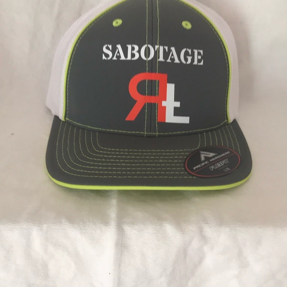 Pacifica Gray and White Hat with Red Accent